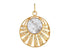 Pave Diamond & Golden Rutile Pendant, (DPM-1303)