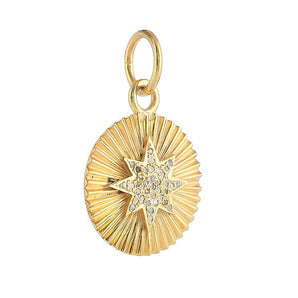 Pave Diamond Fluted Star Pendant, (DPM-1297)