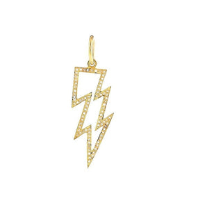 Pave Diamond  Lightning Bolt Pendant, (DPM-1292)