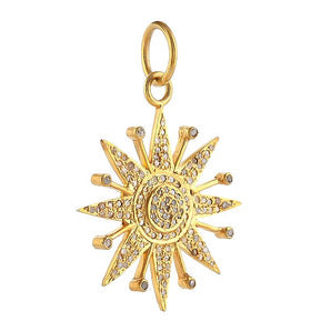 Pave Diamond Sun Pendant, (DPM-1302)