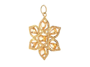 Pave Diamond & Citrine Flower Pendant, (DPL-2574)