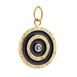 Pave Diamond & Amethyst Enamel Pendant, (DPM-1316)