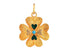 Pave Diamond & Turquoise Four Leaf Clover Pendant, (DPM-1333)