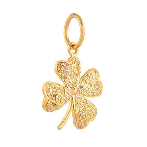 Pave Diamond Four Leaf Clover Pendant, (DPM-1337)