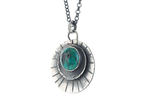 Sterling Silver Turquoise Handcrafted Artisan Pendant, (SP-5820)
