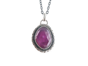 Sterling Silver Ruby Handcrafted Artisan Pendant, (SP-5831)