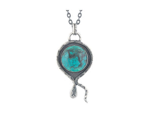 Sterling Silver Turquoise Handcrafted Artisan Pendant, (SP-5814)