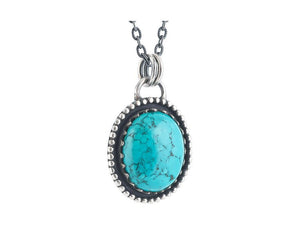 Sterling Silver Turquoise Handcrafted Artisan Pendant, (SP-5809)