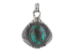Sterling Silver Turquoise Handcrafted Artisan Pendant, (SP-5842)