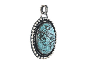 Sterling Silver Turquoise Handcrafted Artisan Pendant, (SP-5840)