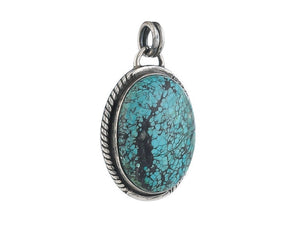 Sterling Silver Turquoise Handcrafted Artisan Pendant, (SP-5838)
