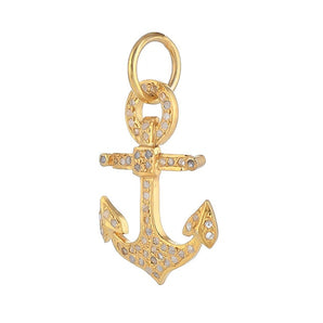 Pave Diamond Anchor Brooch Pendant, (DPM-1299)