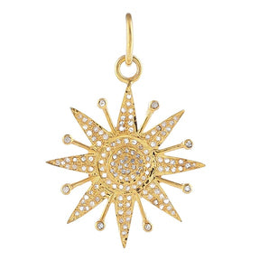 Pave Diamond Sun Pendant, (DPM-1302)