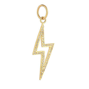 Pave Diamond Lightning Thunder Bolt Pendant, (DPM-1291)