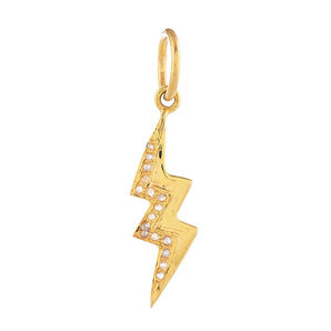 Pave Diamond Lightning Thunder Bolt Pendant, (DPM-1324)