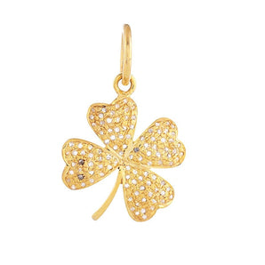 Pave Diamond Four Leaf Clover Pendant, (DPM-1337)