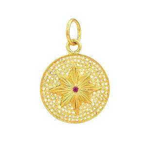 Pave Diamond & Amethyst Compass Pendant, (DPM-1348)