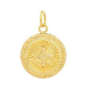 Pave Diamond Fluted Star Pendant, (DPM-1369)