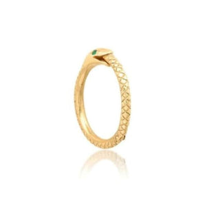 14k Solid Gold Oroboros Snake Charm Holder Enhancer, 12 mm, (14K-DL-08)