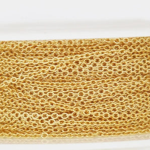 14k SOLID Gold Small Cable Chain, 1.3x1 mm, Italian made (14k-111)