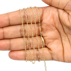 14K Gold Filled Textured Paper Clip chain, wholesale pricing (GF-50)