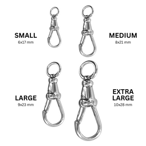 Sterling Silver Albert Swivel Clasp With Open Jump Ring for Chains and Watch, Carabiner Lobster Clasp, Sizes 17mm 19mm 23mm 28mm (SS/878)