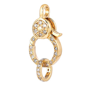 14k Solid Gold Lobster Clasp Double Sided Diamonds (14K-DL-005)