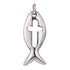 Sterling Silver Cross With Fish Charm  -- SS/CH1/CR27