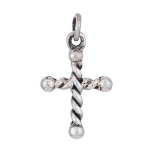 Sterling Silver Rope Patterned Cross Charm -- SS/CH1/CR32