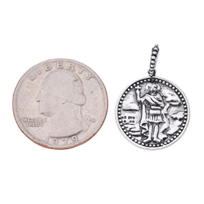 Sterling Silver Roman Warrior Coin Charm,  (SS/CH1/CR59)