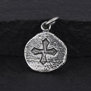 Sterling Silver Cross Coin Charm  -- SS/CH1/CR64