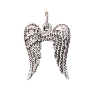 Sterling Silver Artisan Angel Wings Charm   -- SS/CH1/CR70