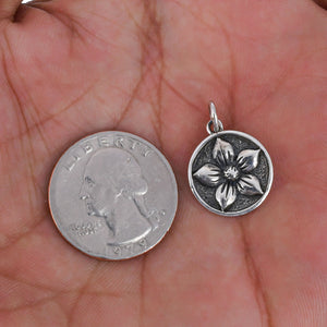 Sterling Silver Lotus Charm -- SS/CH2/CR119