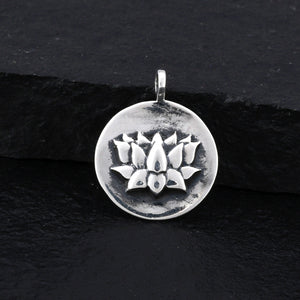 Sterling Silver Lotus Charm -- SS/CH2/CR120
