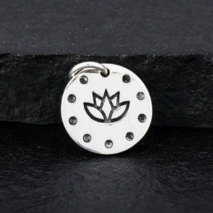 Sterling Silver Lotus Charm -- SS/CH2/CR74