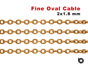 Gold Filled Textured Pattern Chain, 2x1.8 mm, (GF-028)