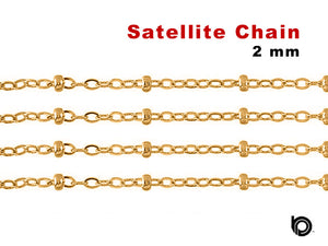 14K Gold Filled Satellite Cable Chain w/ 2 mm Bead, (GF-039)
