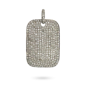 Pave Diamond Rectangle Tag Pendant, (DPL-2429)