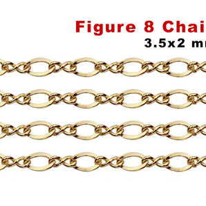 14K Gold Filled Figure 8 Chain, 3.5x2 mm, (GF-082)