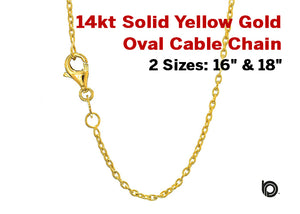 14kt Yellow Gold Cable Chain, 18" (1-14KT-CBL-18)