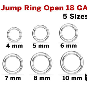 Sterling Silver 18 GA Open Jump Ring, (SS/JR18/O)