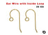 1 Pair, 14K Gold Filled Plain Ear Wires With Open Loop, (GF/304)