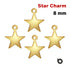4 Pieces, 14K Gold Filled 8.0mm Star Charm, (GF-814)