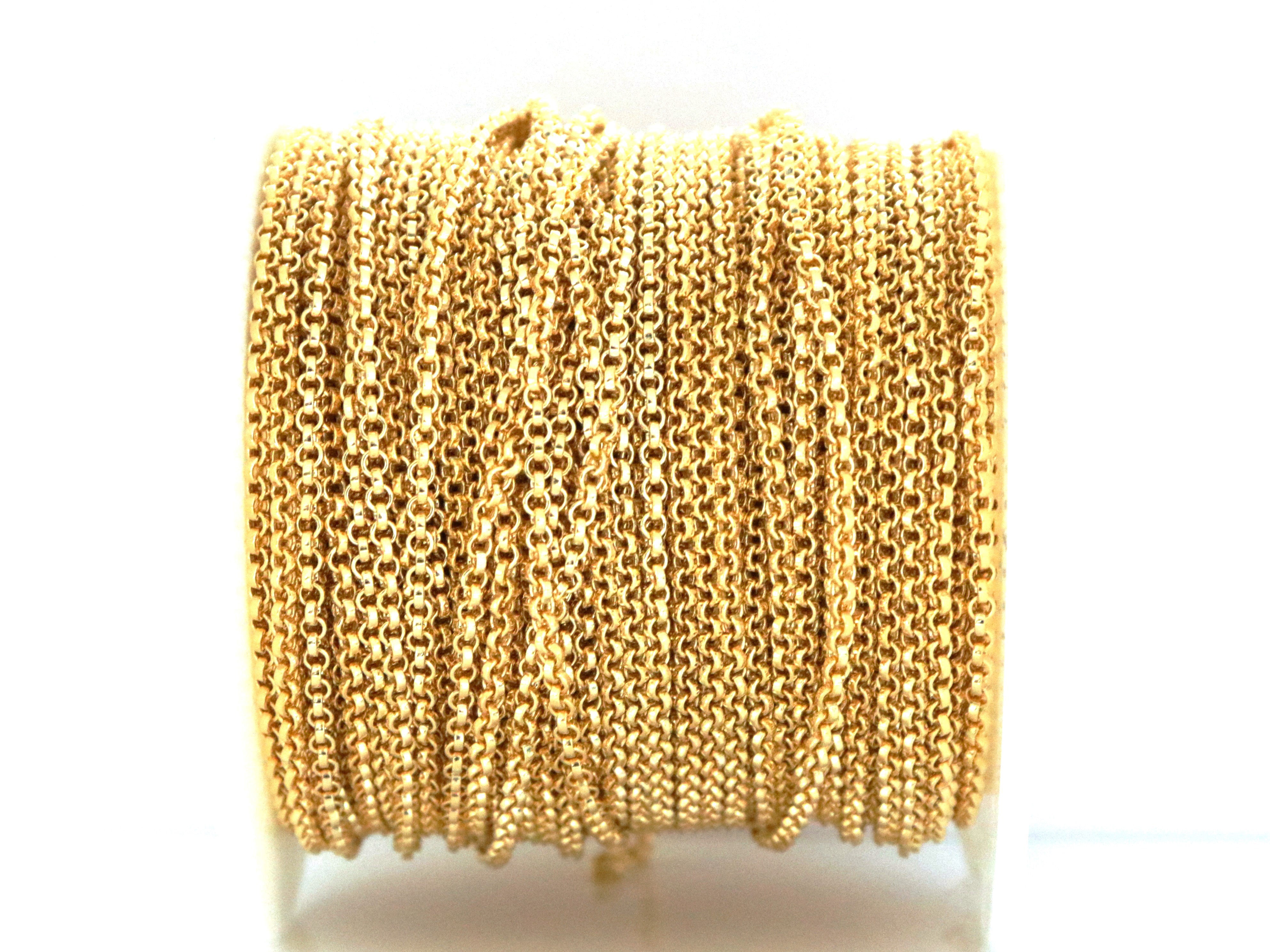 Catena Rolo Bulk con fermacarte riempita in oro 14K da 1,4X3,5 mm (GF1217) Prezzo al piede - Italia Catena Rolo Bulk con fermacarte riempita in oro 14K da 1,4X3,5 mm (GF1217) Prezzo al piede - Italia
