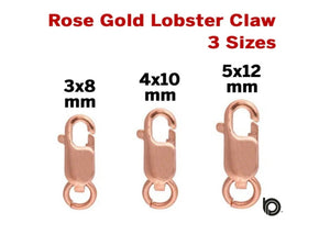 Rose Gold Filled Lobster Claw, 3 Sizes, (RG/850)