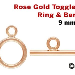 Rose Gold Filled Toggle Ring & Bar, (RG/316/9)