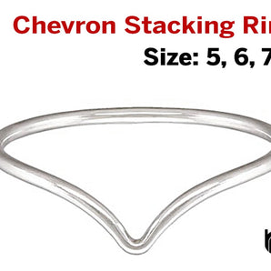 Sterling Silver Chevron Stacking Ring, 4 Sizes, (SS-1031)