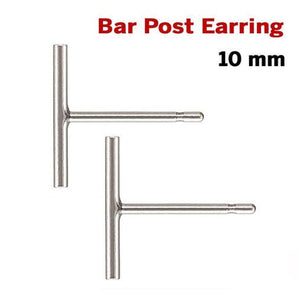 Sterling Silver, 10mm, Bar Post Earring, (SS/1041)