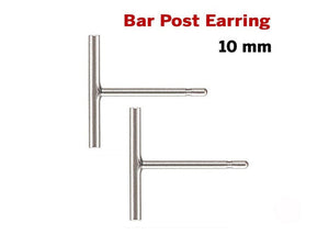 Sterling Silver, 10mm, Bar Post Earring, (SS/1041)