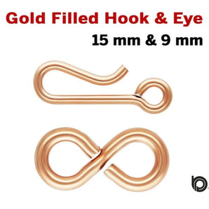 Rose Gold Filled Hook & Eye Clasps, (RG/303)